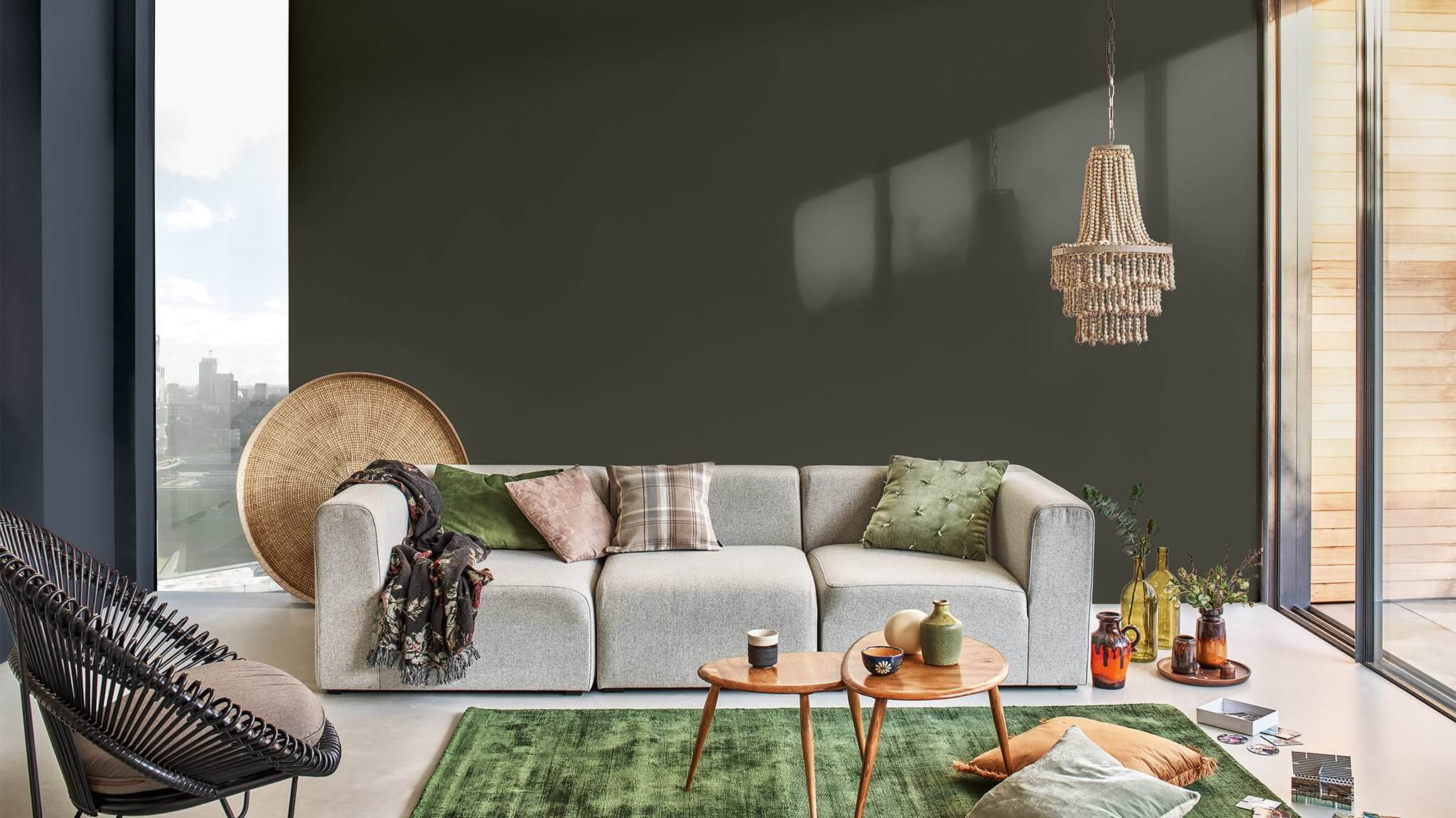 Rudeninė tamsiai žalia svetainė cf20_autumn_living_room